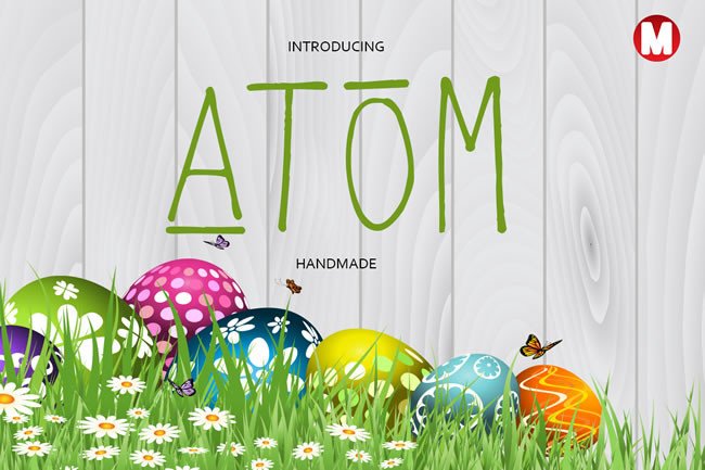 Atom: A Playful Handmade Typeface for Creative Shops