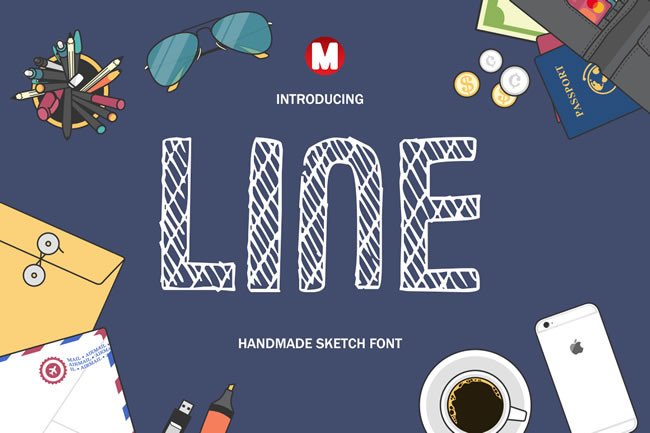 Line: A Handmade Sketch Font for Craft Projects