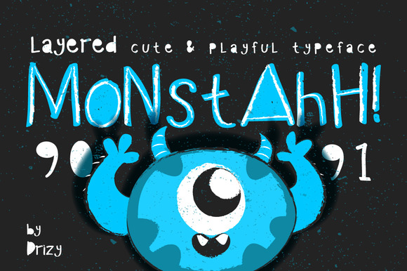 Monstahh: A Playful Layered Display Font for Editorial Projects