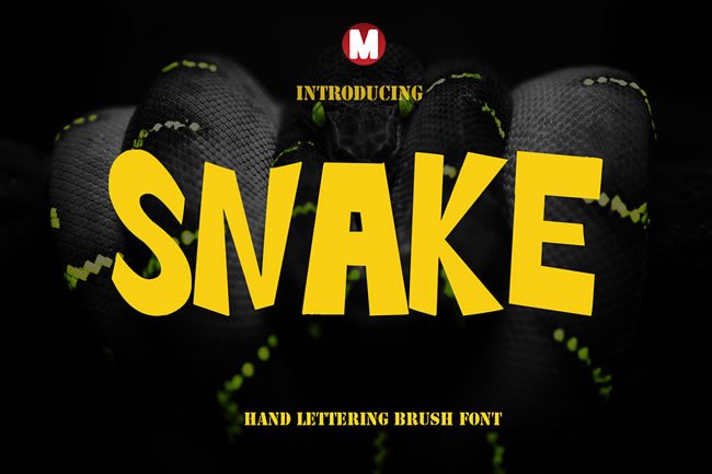 Snake Hand Lettering Brush Font for Bold Branding