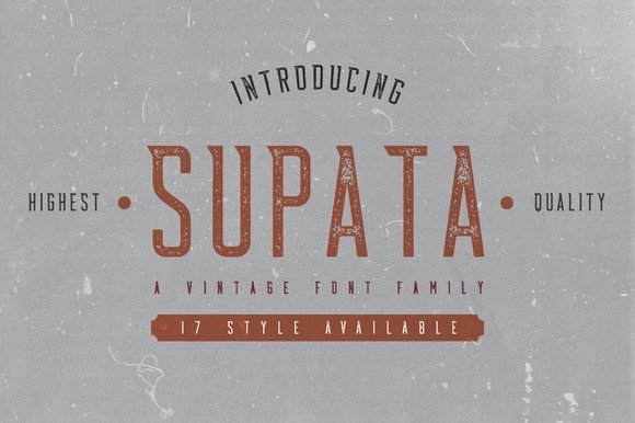 Supata Family: Vintage Textured Font for Craft Products