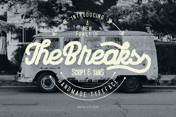 The Breaks: A Retro Painterly Display Font for Handmade Charm